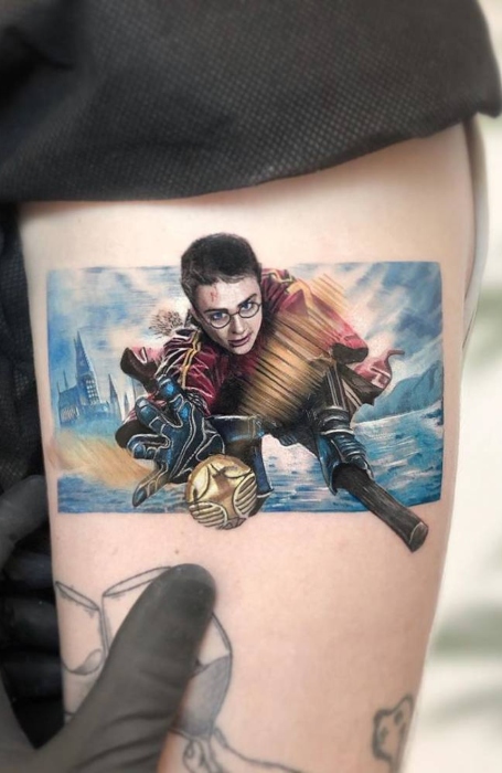 Tattoo of a Harry Potter scar