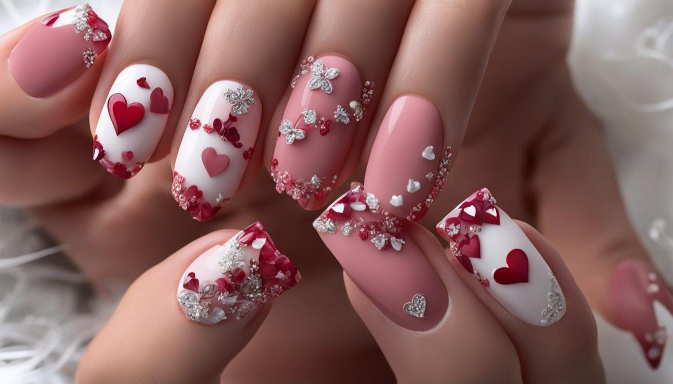 heart-shaped nails