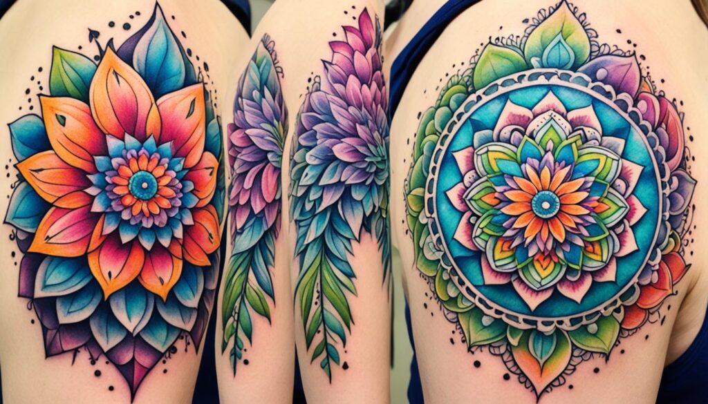 colorful mandala tattoo